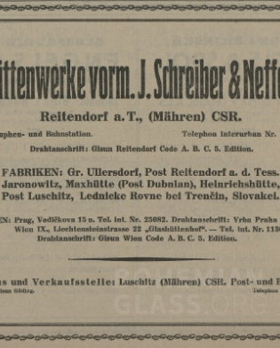 Glashüttenwerke vorm. J.Schreiber & Neffen AG